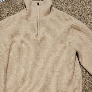 Zara Men's Tan Zip-Up Sweater